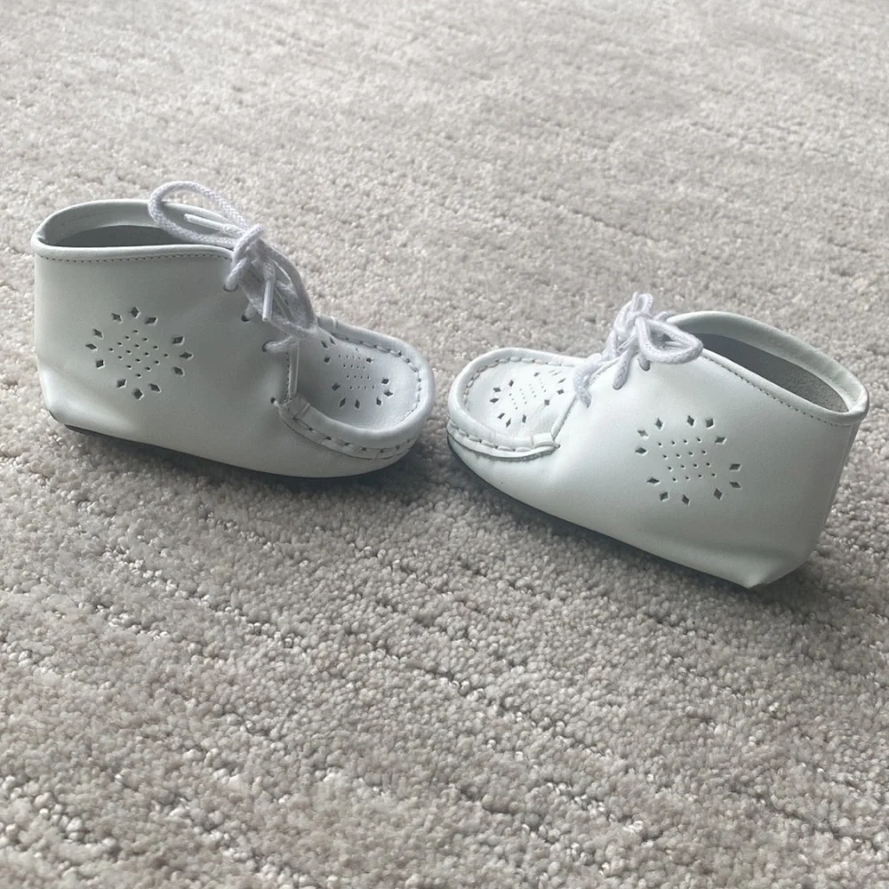 Infant White Faux Leather Vintage Inspired Shoes